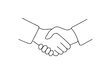 Handshake continuous one line drawing minimalism design
