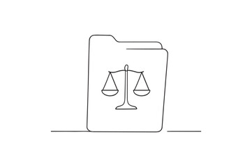 Legal file continuous one line drawing minimalism design