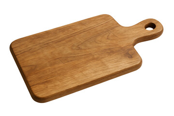 Chopping board made of natural wood isolated on transparent background