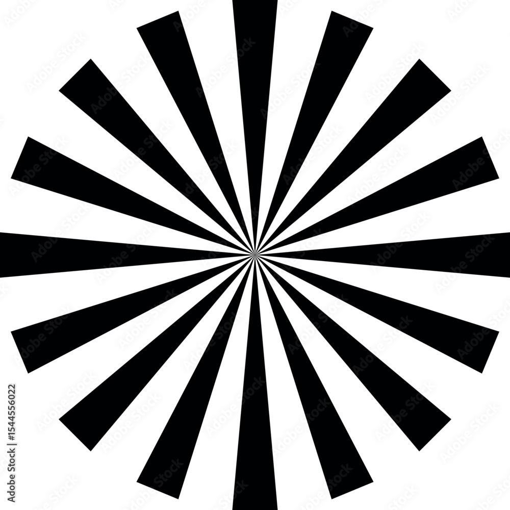 Aufkleber illustration of black and white radial burst vector graphic design element for abstract art and desi