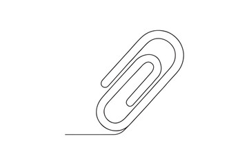 Obraz premium Paper clip continuous one line drawing minimalism design