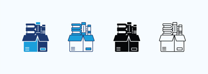 Book Icon Set Multiple Style Collection