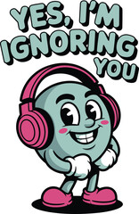 Ignoring You A RetroStyle Character Illustration
