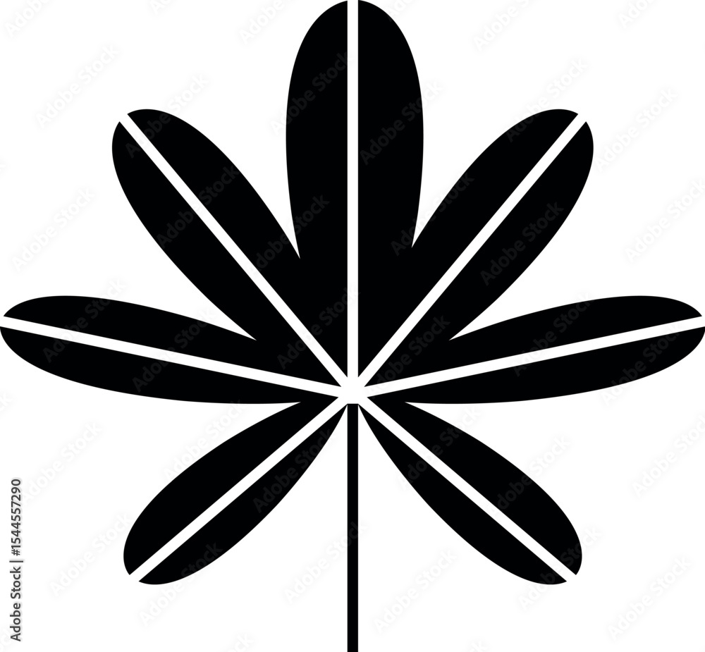 Poster illustration of vector graphic of a simple black leaf design element for nature botanical illustrati