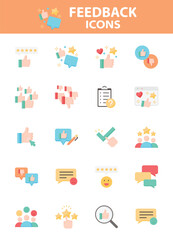 Set of Feedback icons, customer experience, review, comment