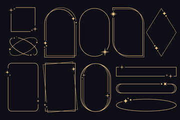 minimalist aesthetic line frames, trendy line element collection