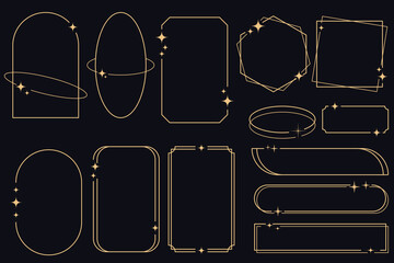 minimalist aesthetic line frames, trendy line element collection
