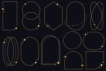 minimalist aesthetic line frames, trendy line element collection