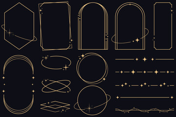 minimalist aesthetic line frames, trendy line element collection