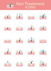Set of skin care icons, epidermis, beauty, dermatology