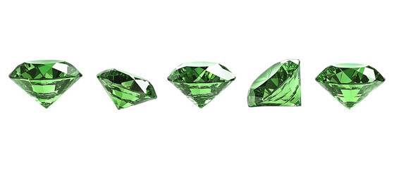 Pack Collection Green Diamond Gems Sparkling Luxury  Brilliance set against transparent background