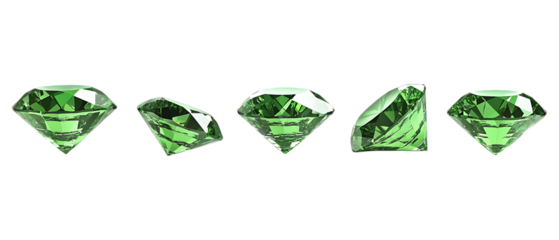 Pack Collection Green Diamond Gems Sparkling Luxury  Brilliance set against transparent background