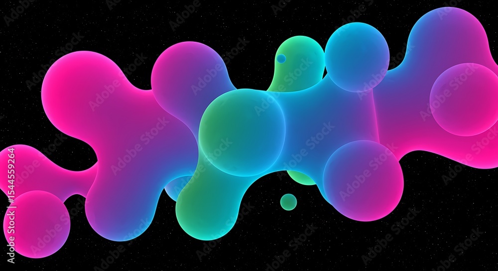 Poster vibrant abstract forms a symphony of color and shape