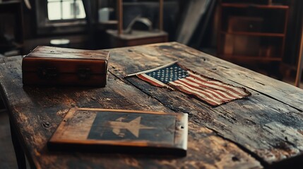 Memorial Day Banner. Remember and Honor. United States Flag. Logo Concept Design.