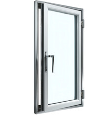 Modern Transparent Window Frame with Silver Hardware for Interior and Exterior Spaces