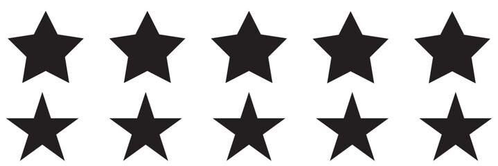 Obraz premium Stars collection. Star vector icons. Black set of Stars, isolated on white background. Star icon. Stars in modern simple flat style. Black star icon illustration. Vector illustration.