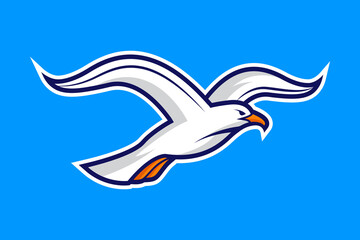 seagull emblem logo vector Abstract Flying