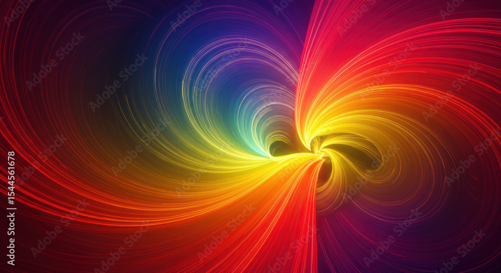 Poster 3d-render abstract multicolor spectrum background