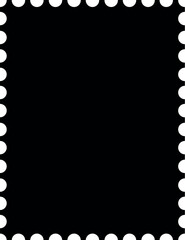 Illustration of blank black postage stamp vector image for graphic design and creative projects with perforated edges design element vector
