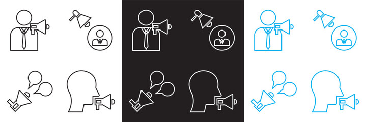 Icons for public relations . Vector for websites, mobile interfaces, presentations, banner, visual branding etc. Vector illustration. isolated on white and black background. EPS 10