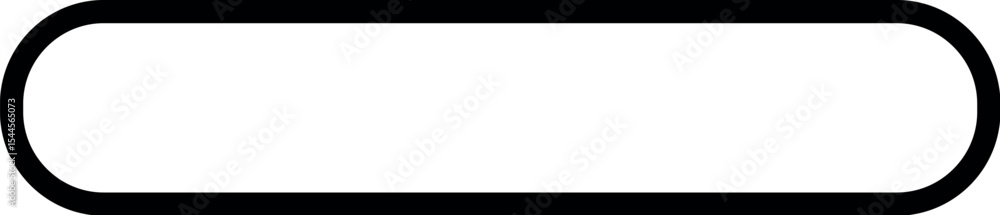 Poster illustration of rounded rectangle vector graphic for ui design and shape elements in black outline s