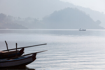 fishing boat on the lake