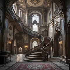 Beautiful large luxury hall, AI Generated