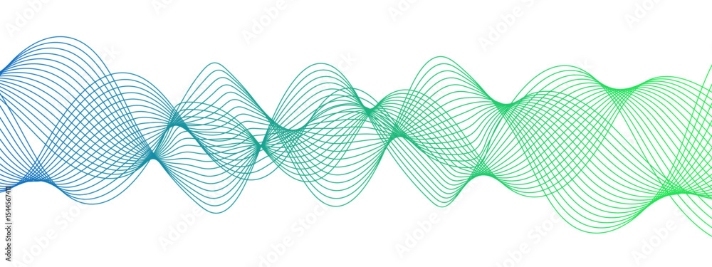 Aufkleber abstract glowing modern wave dynamic flowing with futuristic technology and sound wave lines. geomet