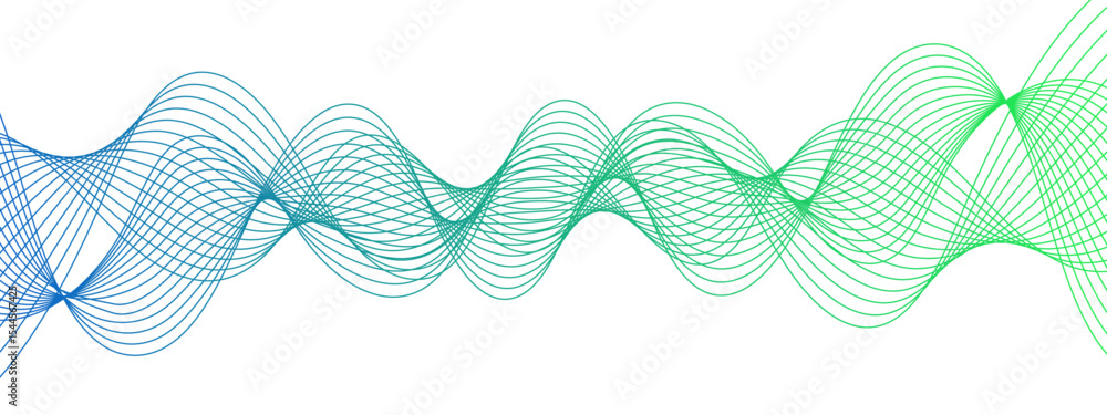 Aufkleber abstract glowing modern wave dynamic flowing with futuristic technology and sound wave lines. geomet