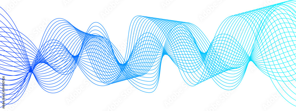 Aufkleber abstract glowing modern wave dynamic flowing with futuristic technology and sound wave lines. geomet