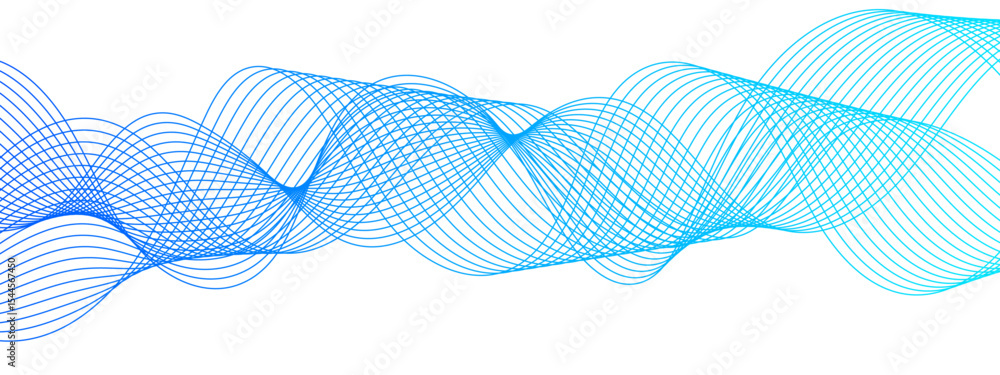 Aufkleber abstract glowing modern wave dynamic flowing with futuristic technology and sound wave lines. geomet