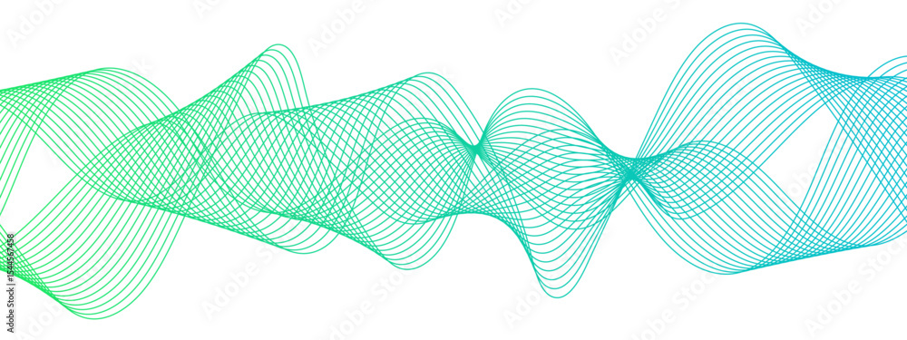 Aufkleber abstract glowing modern wave dynamic flowing with futuristic technology and sound wave lines. geomet