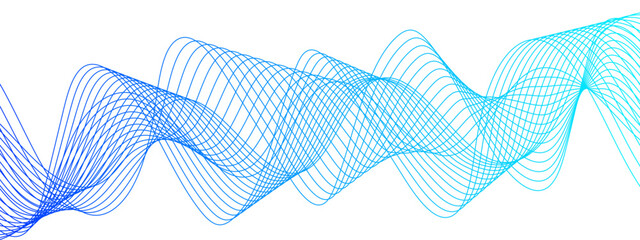 Abstract glowing Modern wave Dynamic flowing with futuristic technology and sound wave lines. Geometric data science frequency gradient lines on white background
