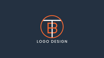 Professional TB letter monogram logo inside a circular frame in orange and white, ideal for legal firms, consultants, or premium branding
