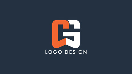 Stylish CG letter monogram logo with bold modern design in orange and white on dark background, great for branding, identity, and creative agencies