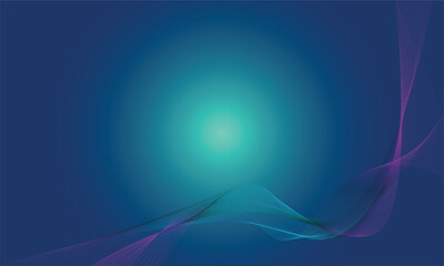 Abstract blue gradient background with teal and purple flowing lines