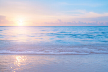 morning sea in soft pink light
