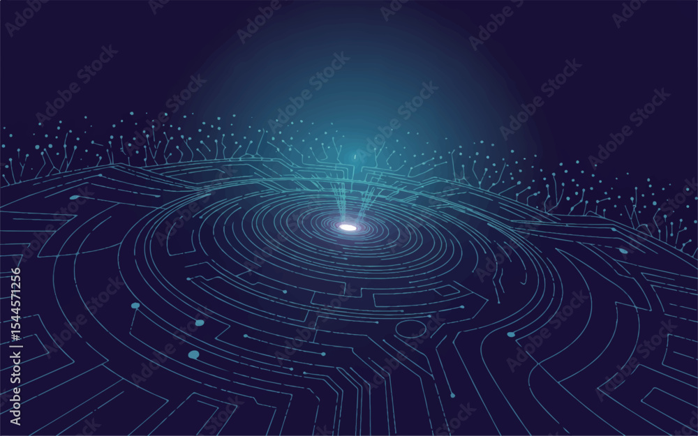 Aufkleber abstract technology background: an abstract technology background with glowing light and intricate c