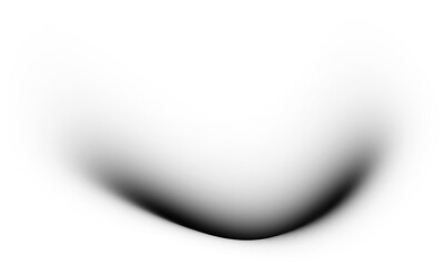 Curved abstract black form with fade-out effect and depth illusion.
