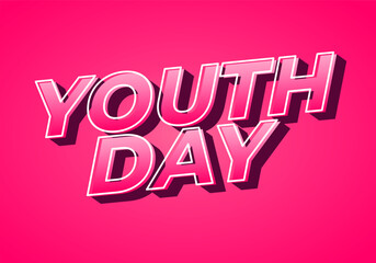 Youth day. Bold 3D text effect for energetic celebration design
