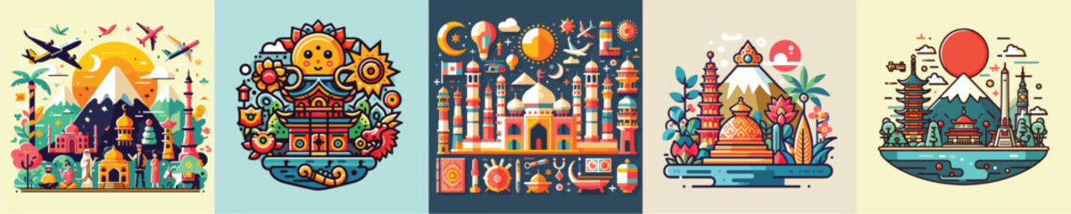 simple and nice flat design culture image vector