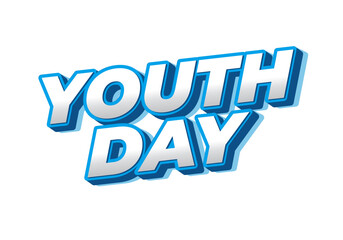 Youth day. Bold 3D text effect for energetic celebration design