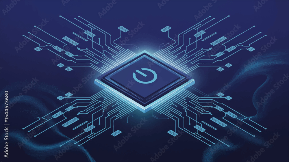 Poster cybernetic core: a visually stunning representation of a digital core, symbolized by a circuit board