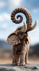 Intricate carved elephant figurine
