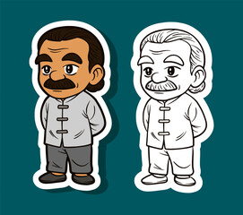 Kung Fu Fighter Cartoon Character