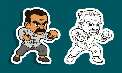 Kung Fu Fighter Cartoon Character