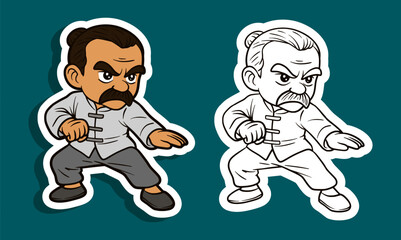 Kung Fu Fighter Cartoon Character