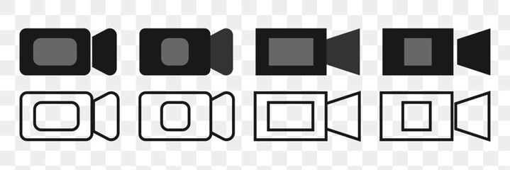 Video icon vector. Video camera icon vector. Video camera icon vector Illustration, movie icon, vector video sign, Video vector icon on transparent background, Video icon, video camera icon. Eps 10.