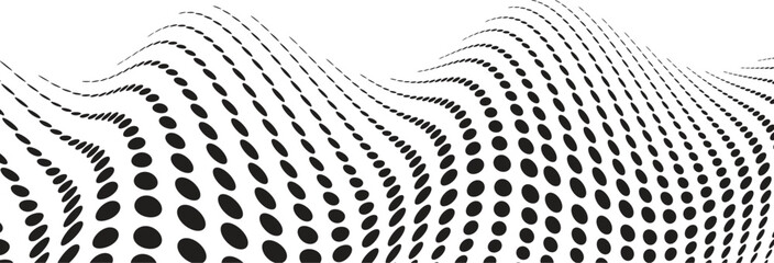 Wavy Halftone Dot Pattern – Abstract Optical Art Background