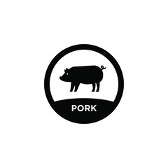 Pork Black Icon Vector